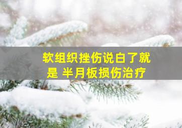 软组织挫伤说白了就是 半月板损伤治疗